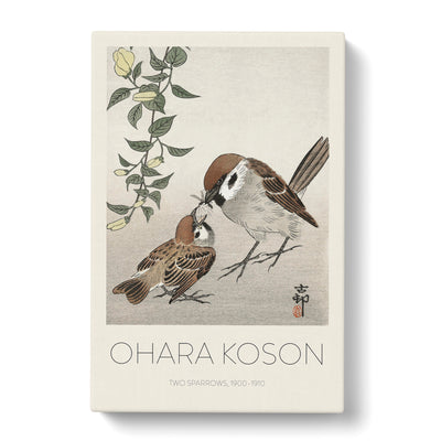 Sparrow Birds & Plants Print By Ohara Koson Canvas Print Main Image