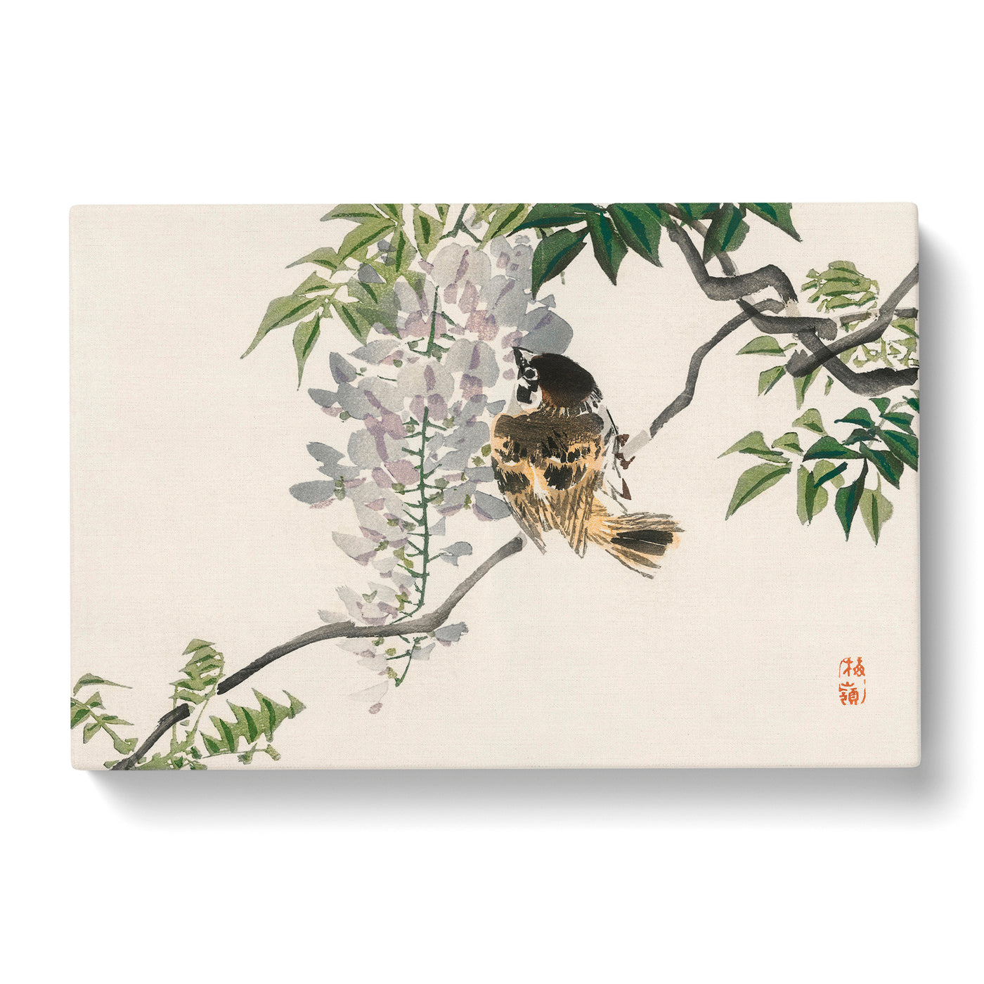 Sparrow On A Branch By Kono Bairei Canvas Print Main Image