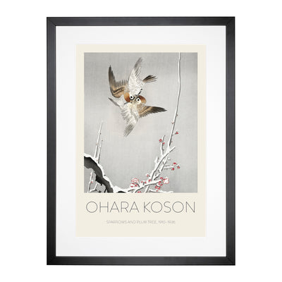 Sparrows & Plum Tree Print By Ohara Koson Framed Print Main Image