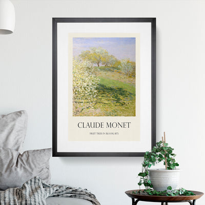 Spring Fruit Trees In Bloom Print By Claude Monet