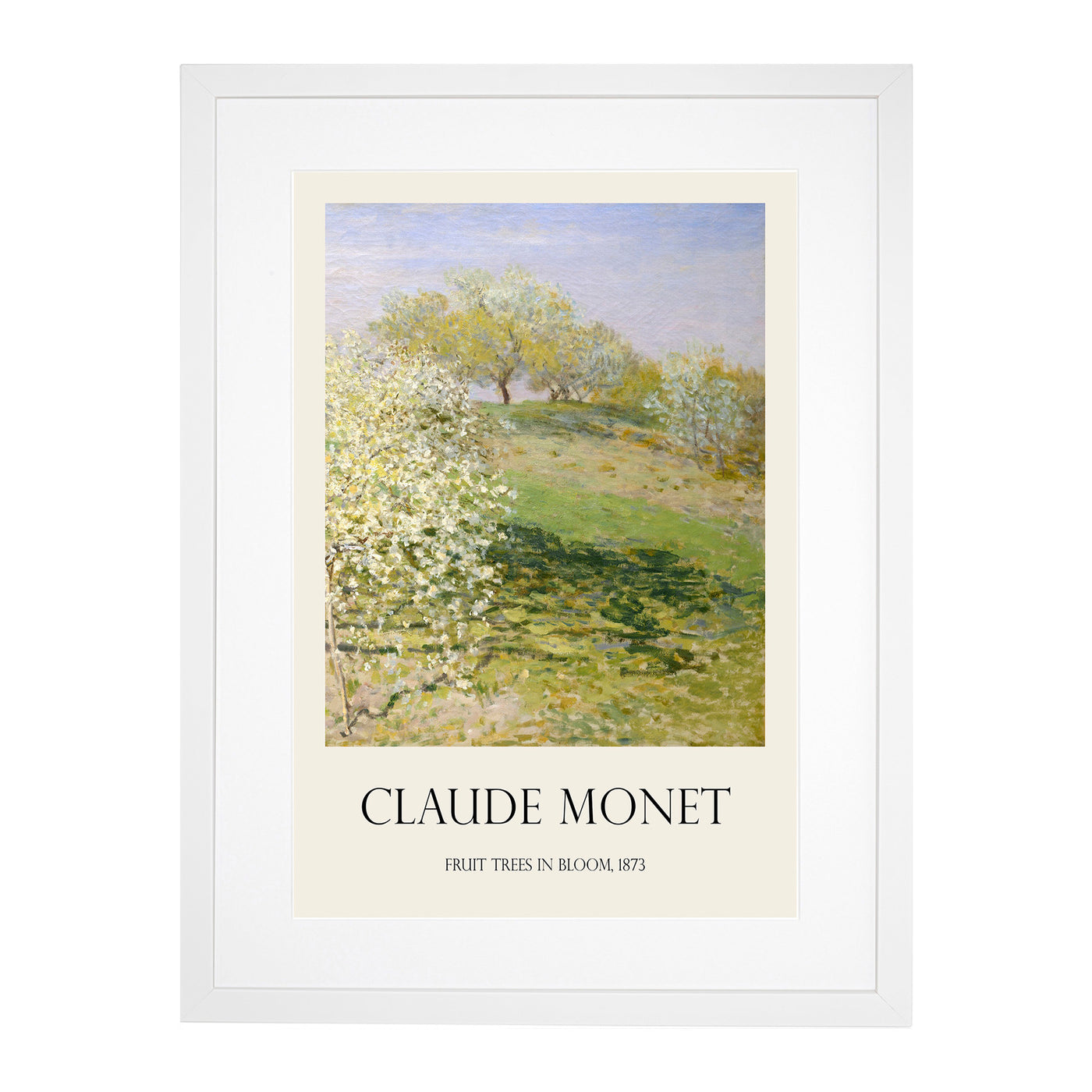 Spring Fruit Trees In Bloom Print By Claude Monet