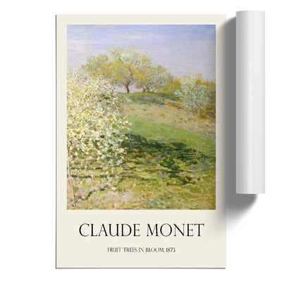 Spring Fruit Trees In Bloom Print By Claude Monet