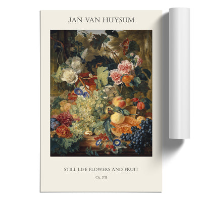 Still Life With Flowers And Fruit Vol.1 Print By Jan Van Huysum