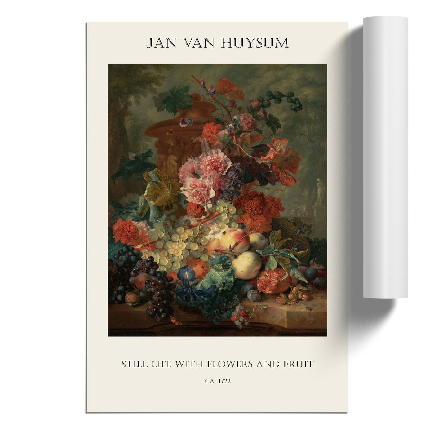 Still Life With Flowers And Fruit Vol.4 Print By Jan Van Huysum