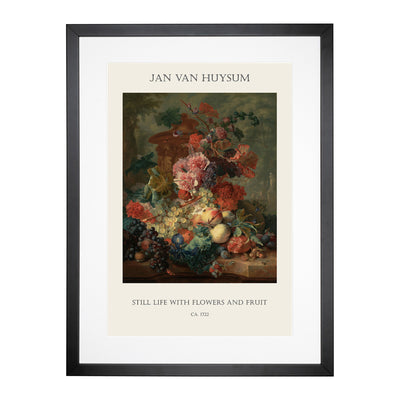 Still Life With Flowers And Fruit Vol.4 Print By Jan Van Huysum Framed Print Main Image