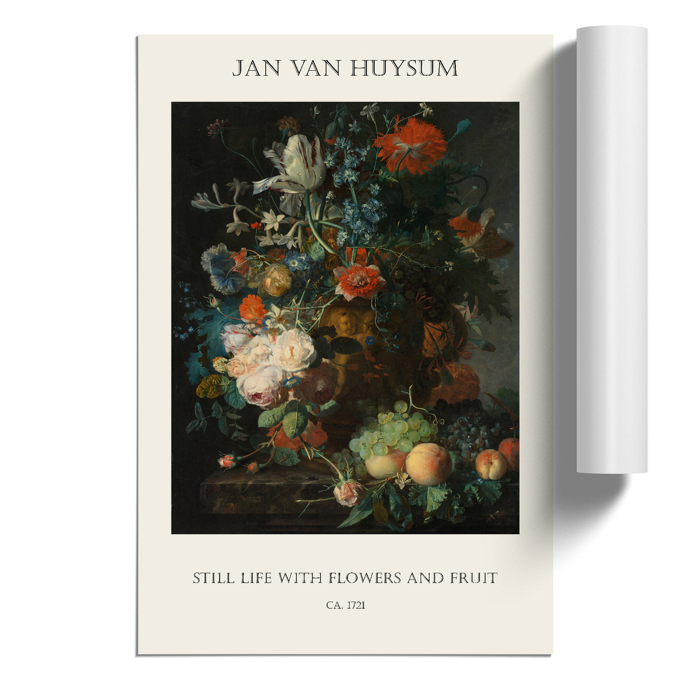 Still Life With Flowers And Fruit Vol.7 Print By Jan Van Huysum