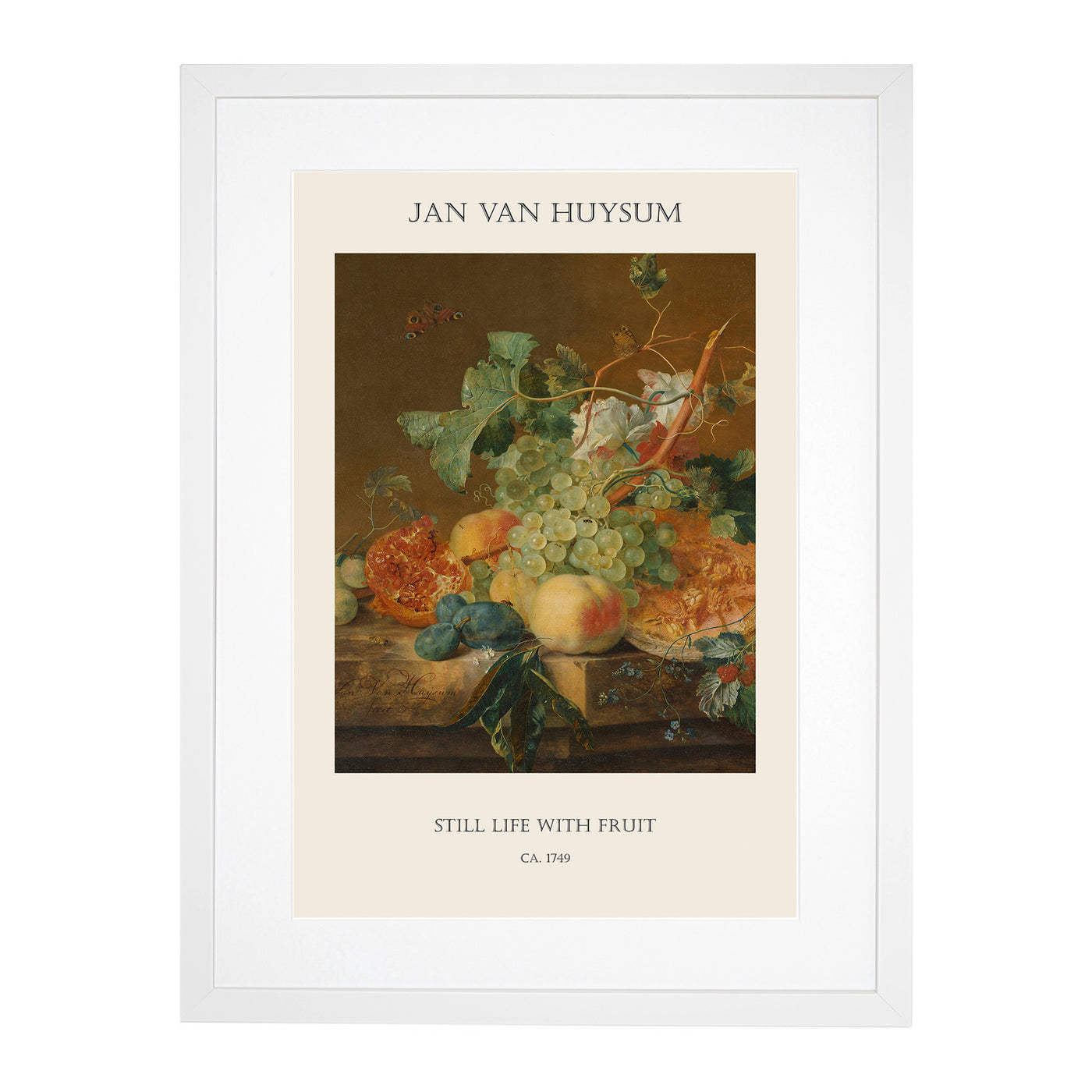 Still Life With Flowers And Fruit Vol.8 Print By Jan Van Huysum