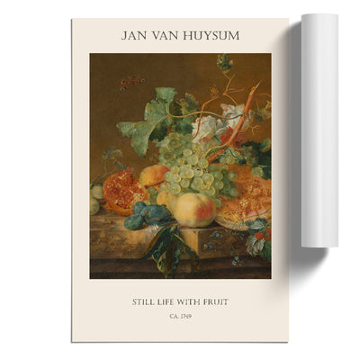 Still Life With Flowers And Fruit Vol.8 Print By Jan Van Huysum