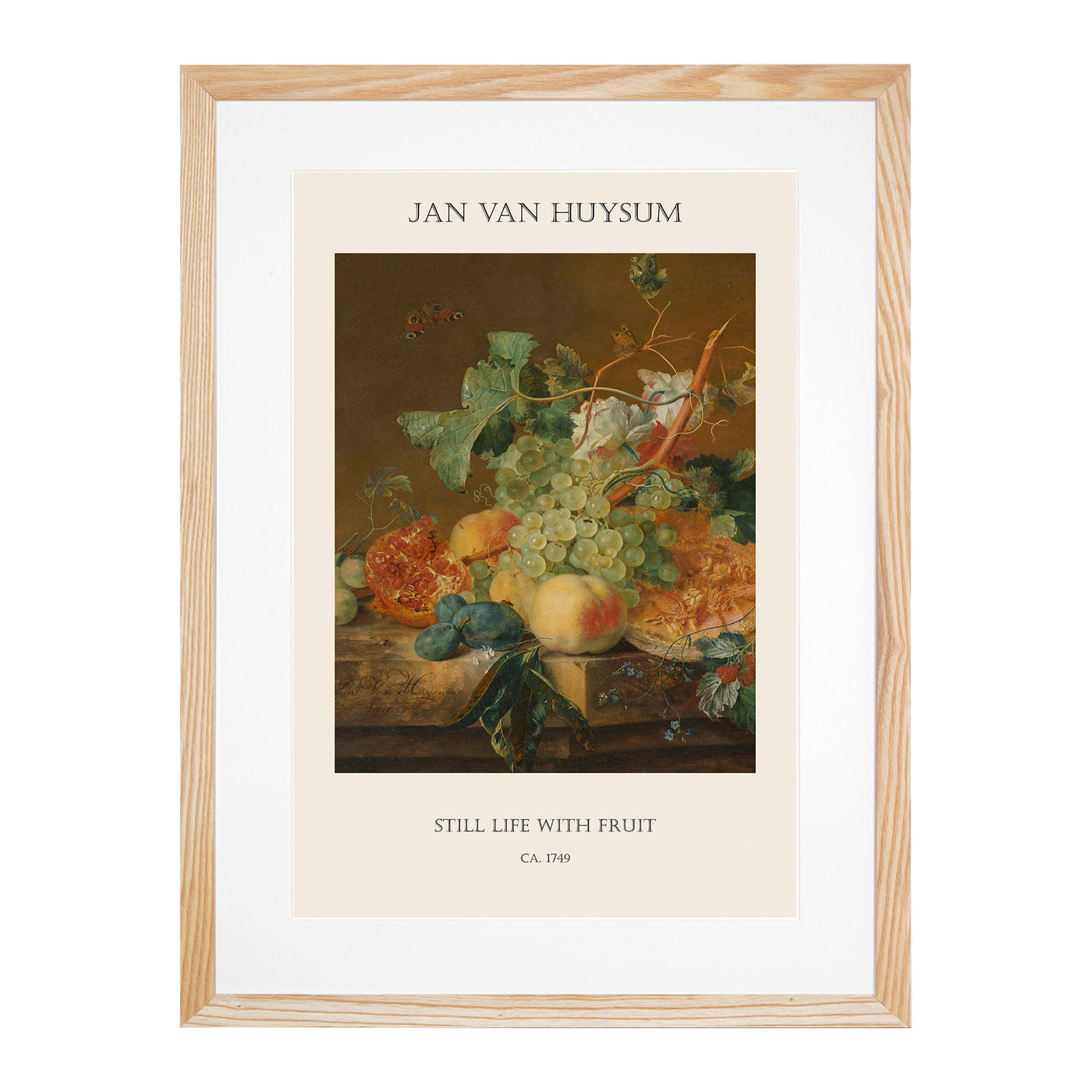 Still Life With Flowers And Fruit Vol.8 Print By Jan Van Huysum