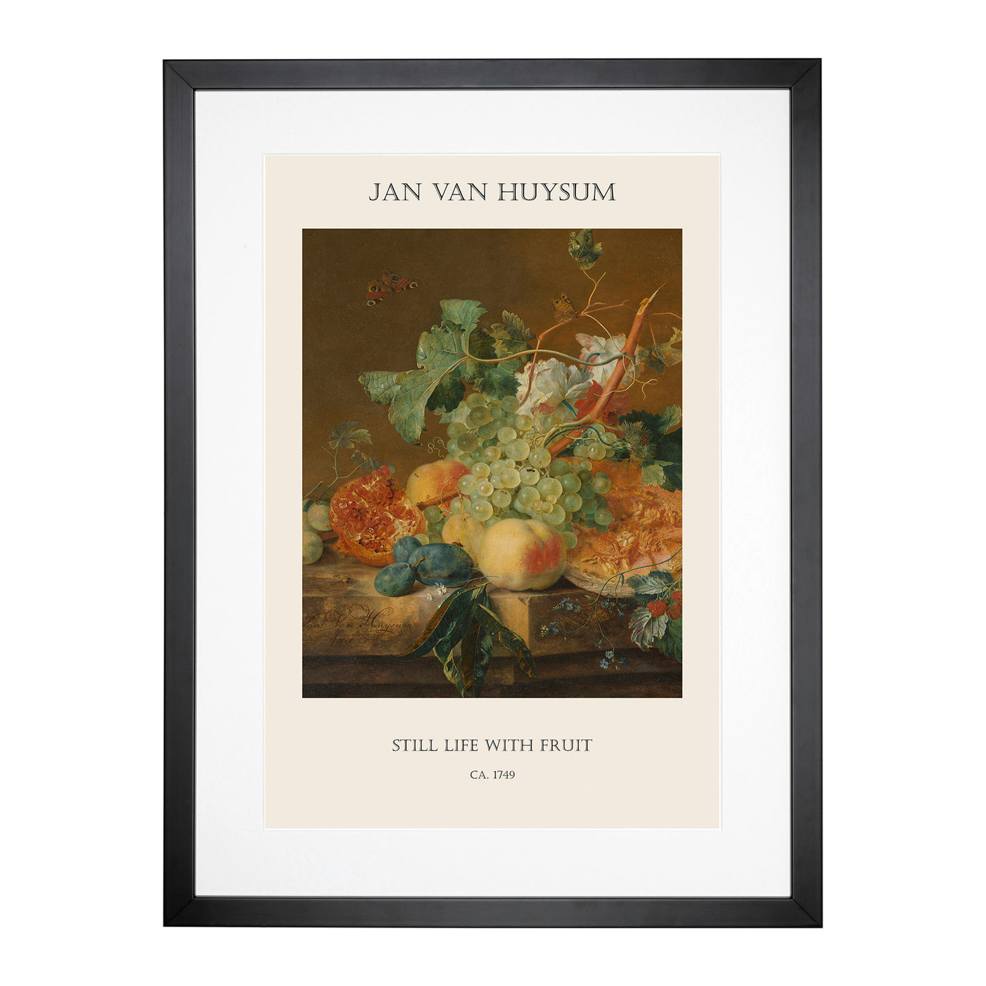 Still Life With Flowers And Fruit Vol.8 Print By Jan Van Huysum Framed Print Main Image