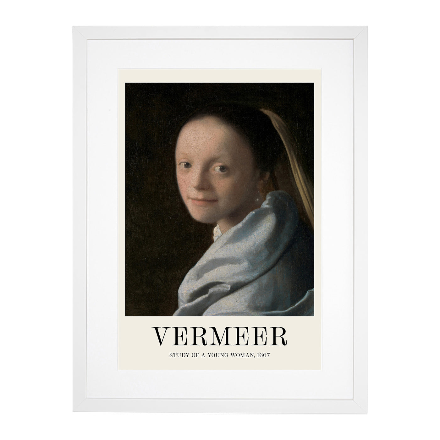 Study Of A Young Woman Print By Johannes Vermeer