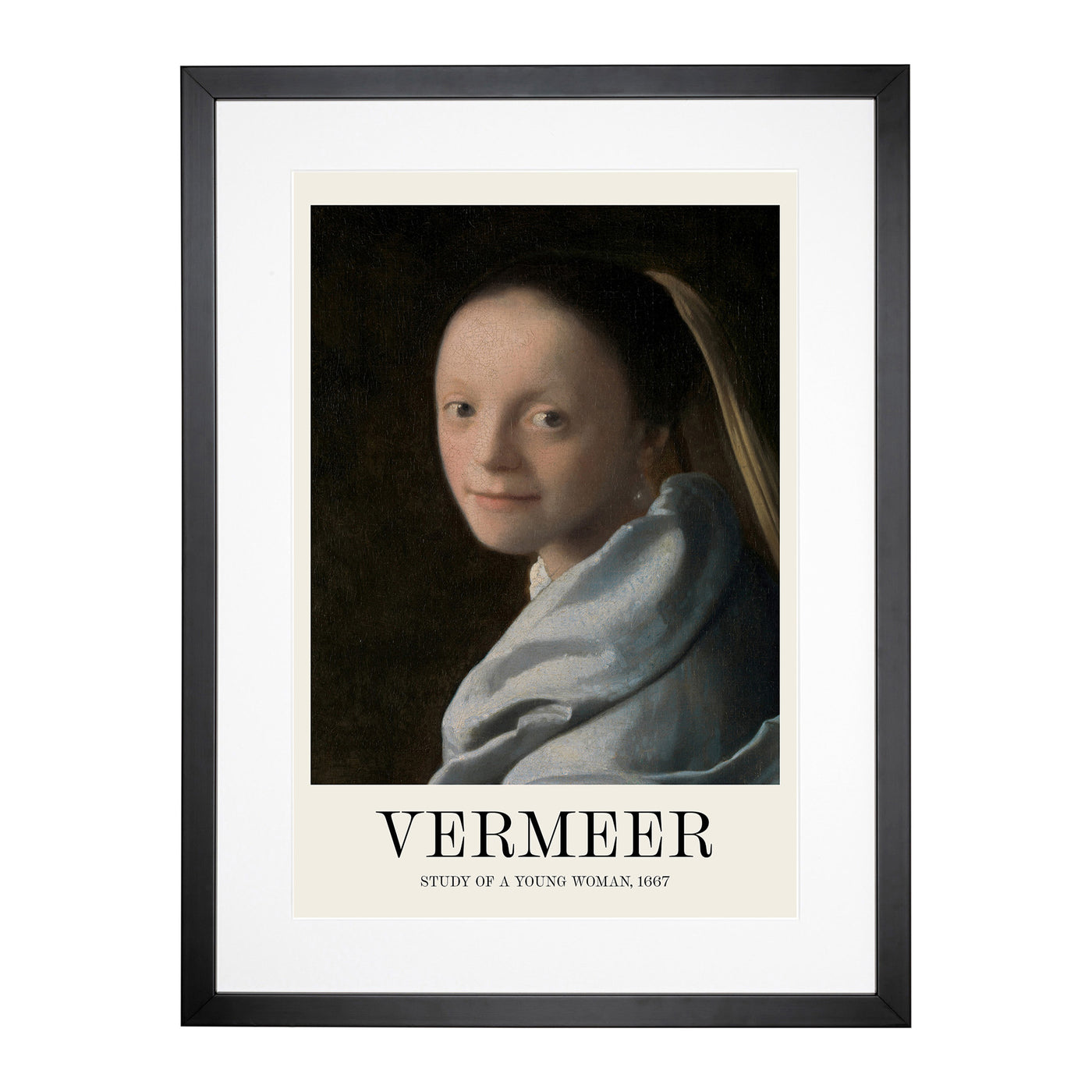 Study Of A Young Woman Print By Johannes Vermeer Framed Print Main Image