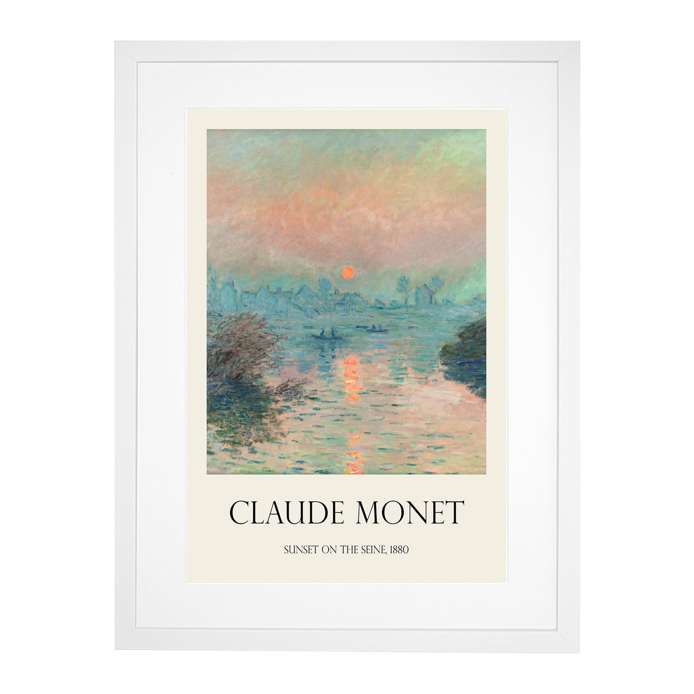 Sun Setting On The Seine Print By Claude Monet