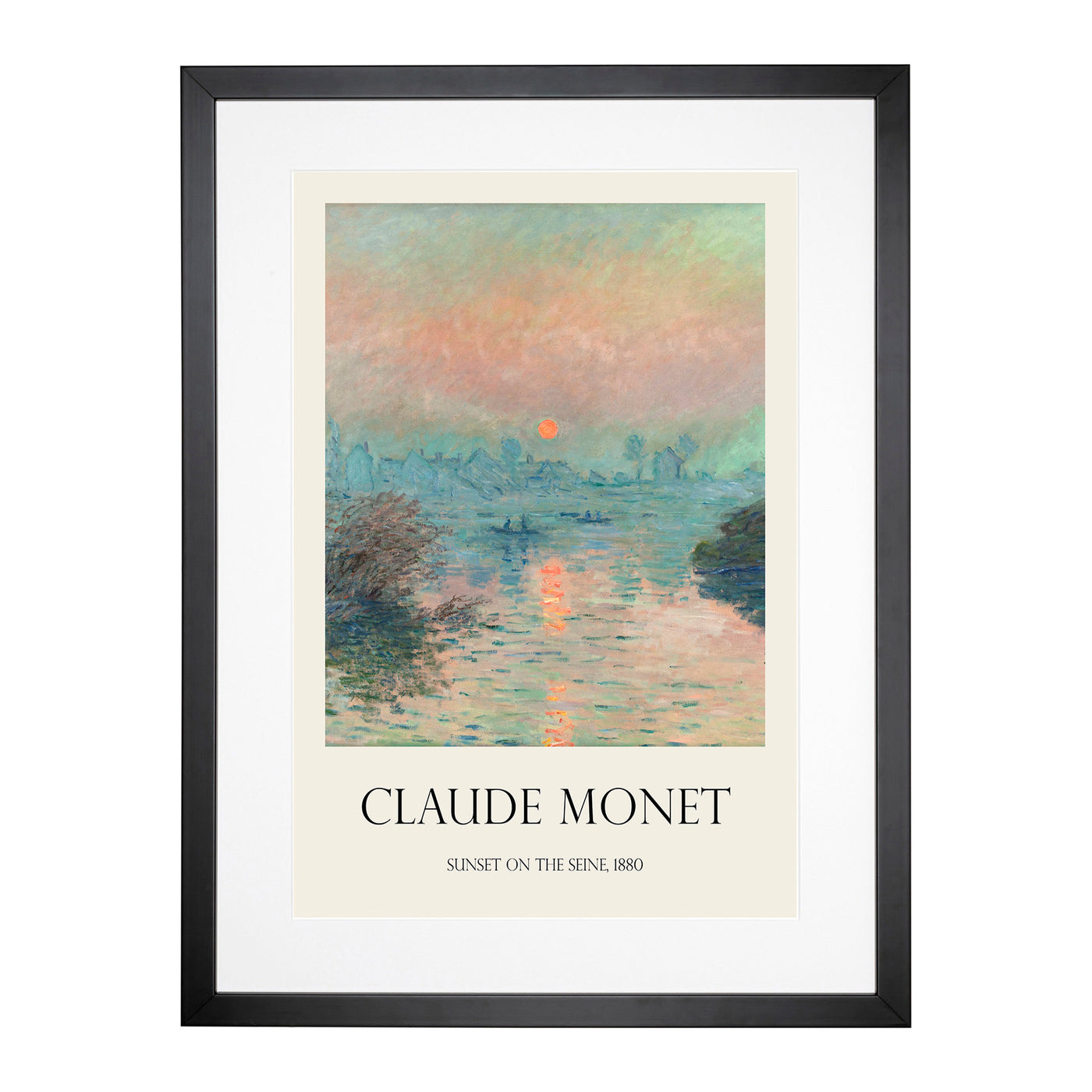 Sun Setting On The Seine Print By Claude Monet Framed Print Main Image