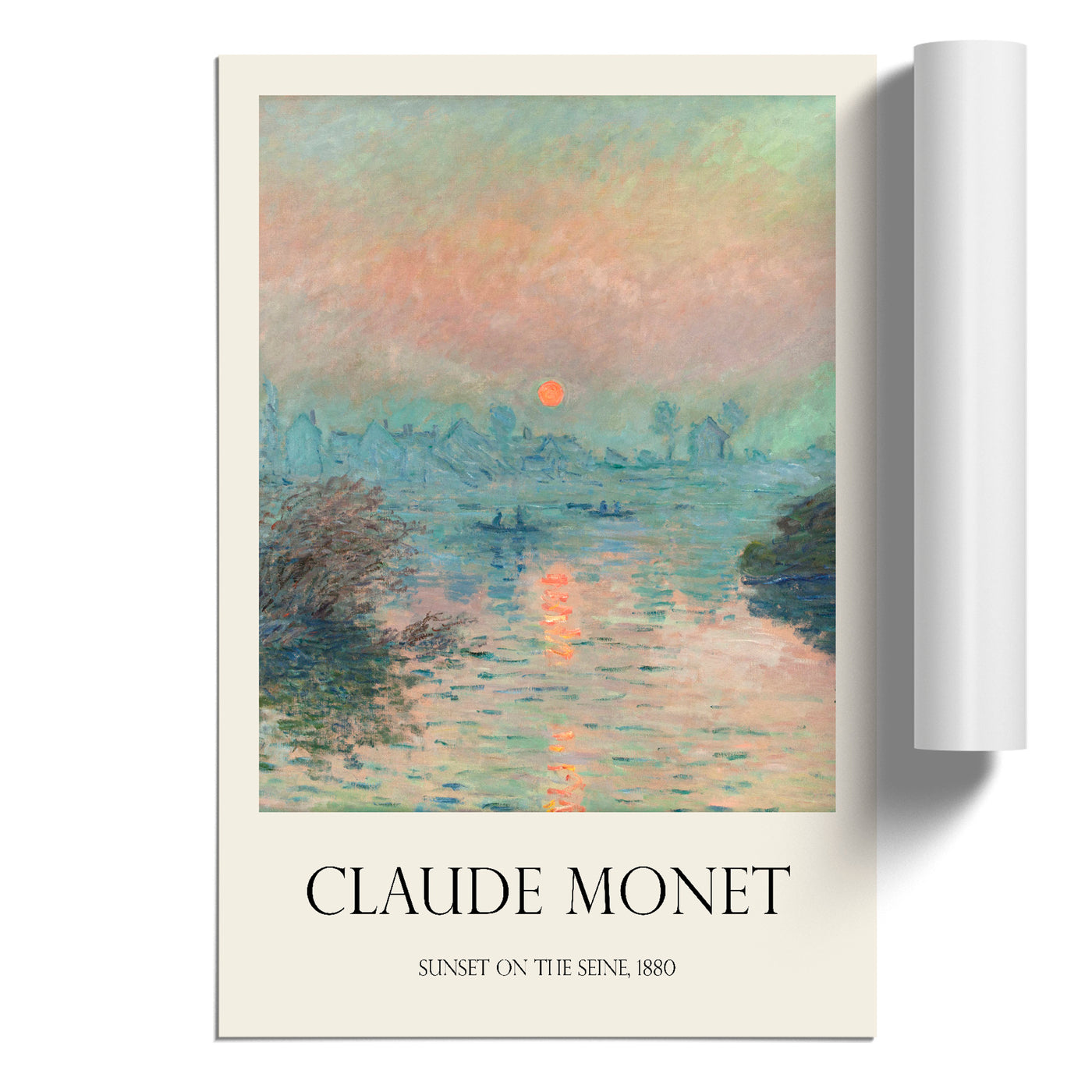 Sun Setting On The Seine Print By Claude Monet