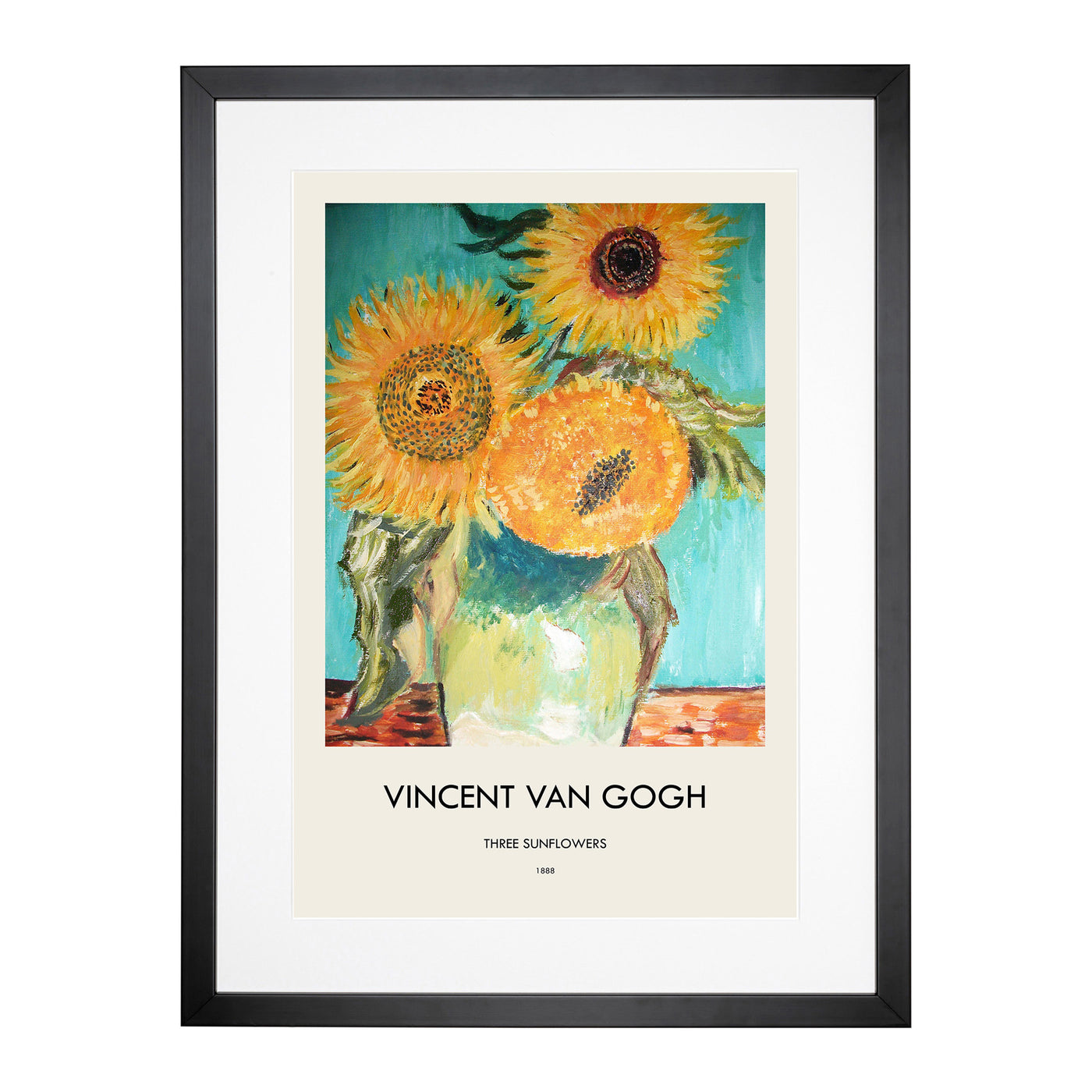 Sunflowers In A Vase Print By Vincent Van Gogh Framed Print Main Image