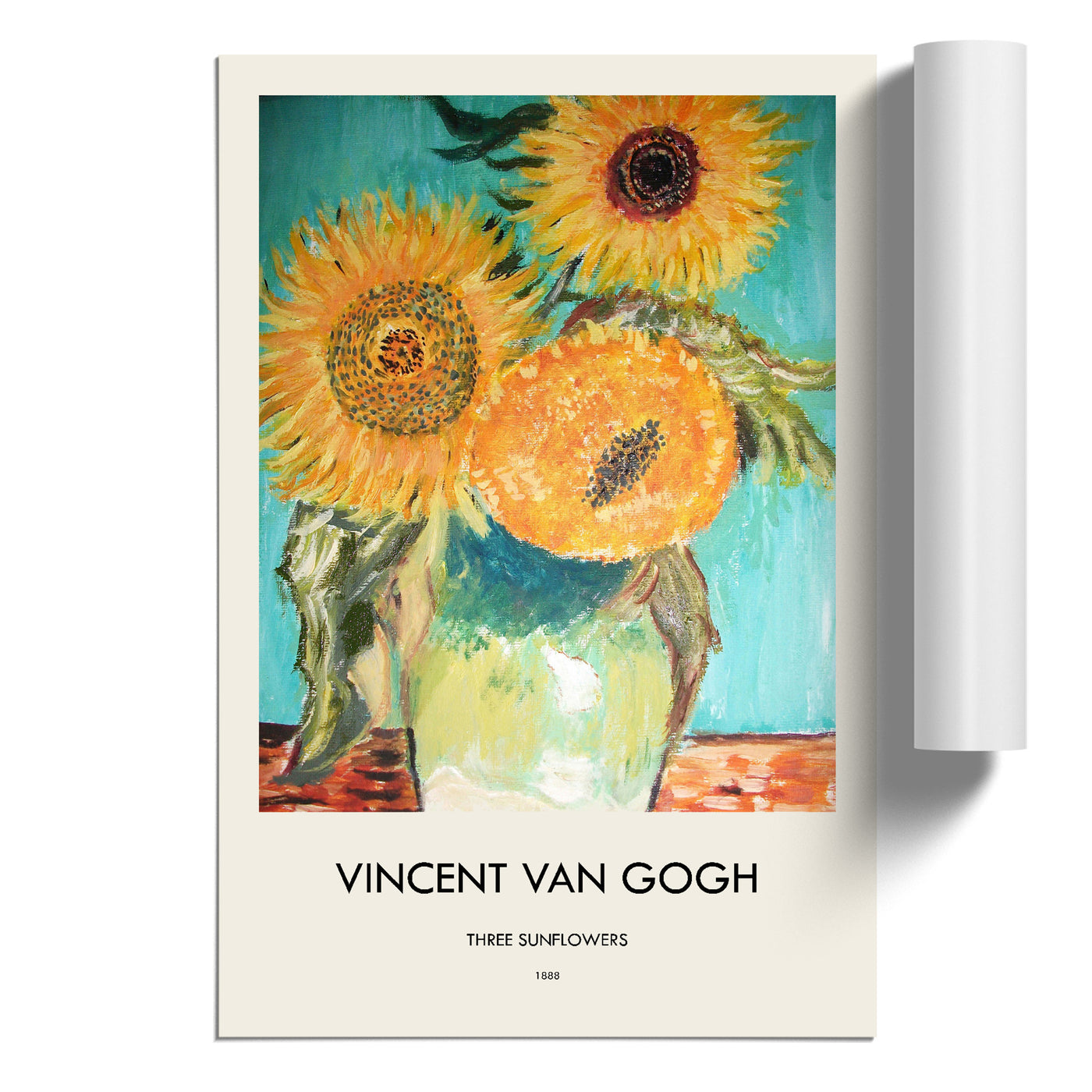 Sunflowers In A Vase Print By Vincent Van Gogh