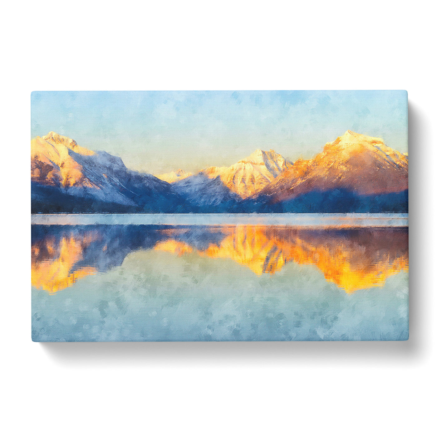 Sunlight Over Lake Mcdonald Painting Canvas Print Main Image