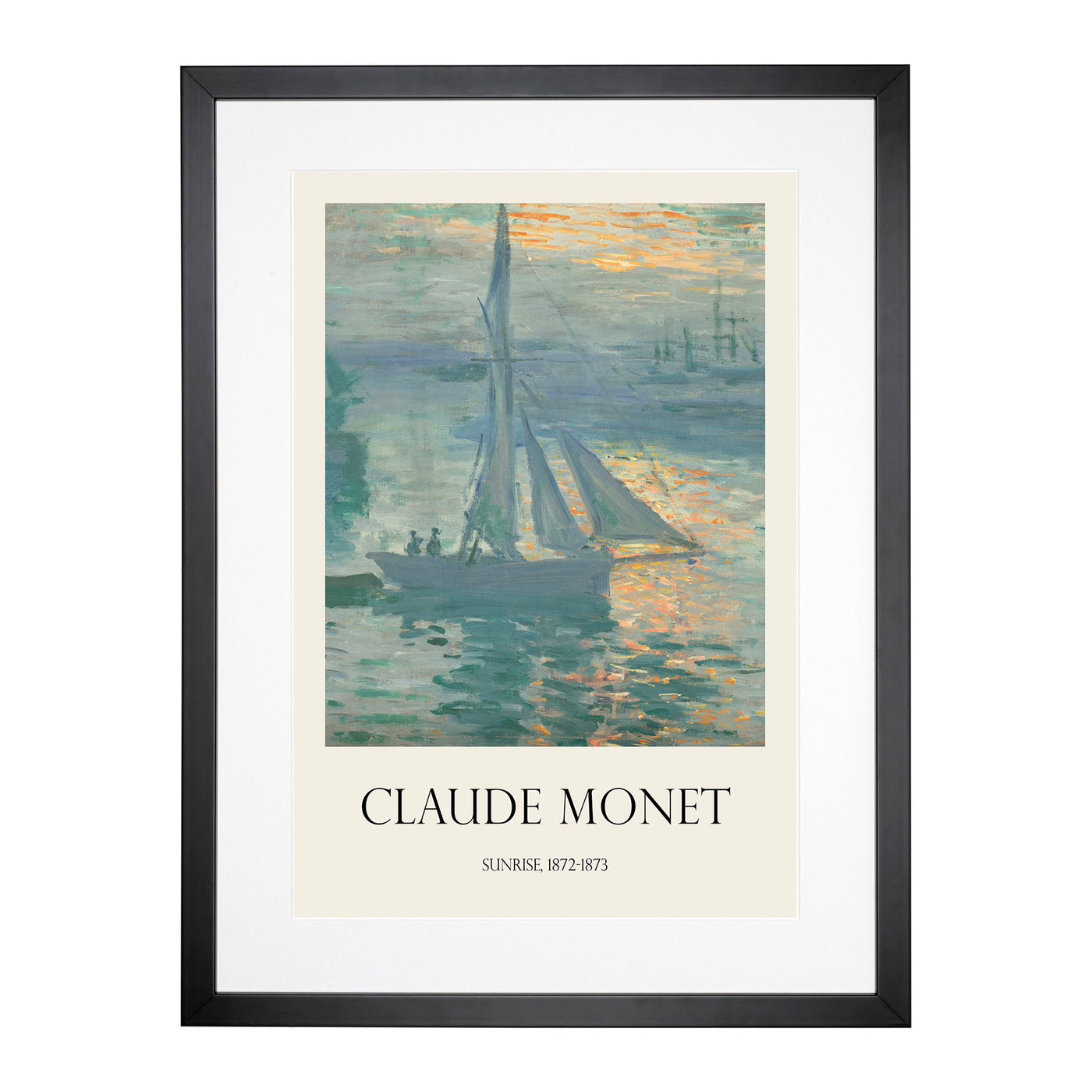 Sunrise Over The Boats Print By Claude Monet Framed Print Main Image