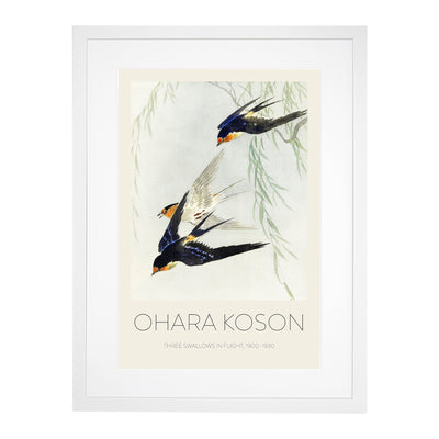 Swallows In Flight Print By Ohara Koson