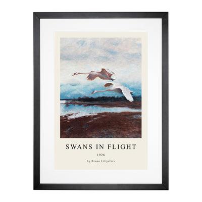Swans In Flight Vol.2 Print By Bruno Liljefors Framed Print Main Image