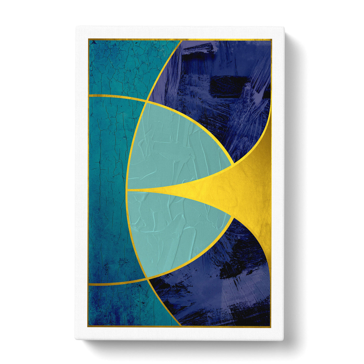 Sweeping Forms Blue Gold Canvas Print Main Image