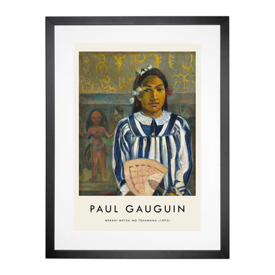 Tehamana Print By Paul Gauguin Framed Print Main Image