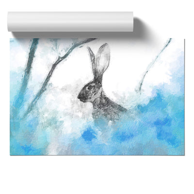 The Alert Hare in Blue