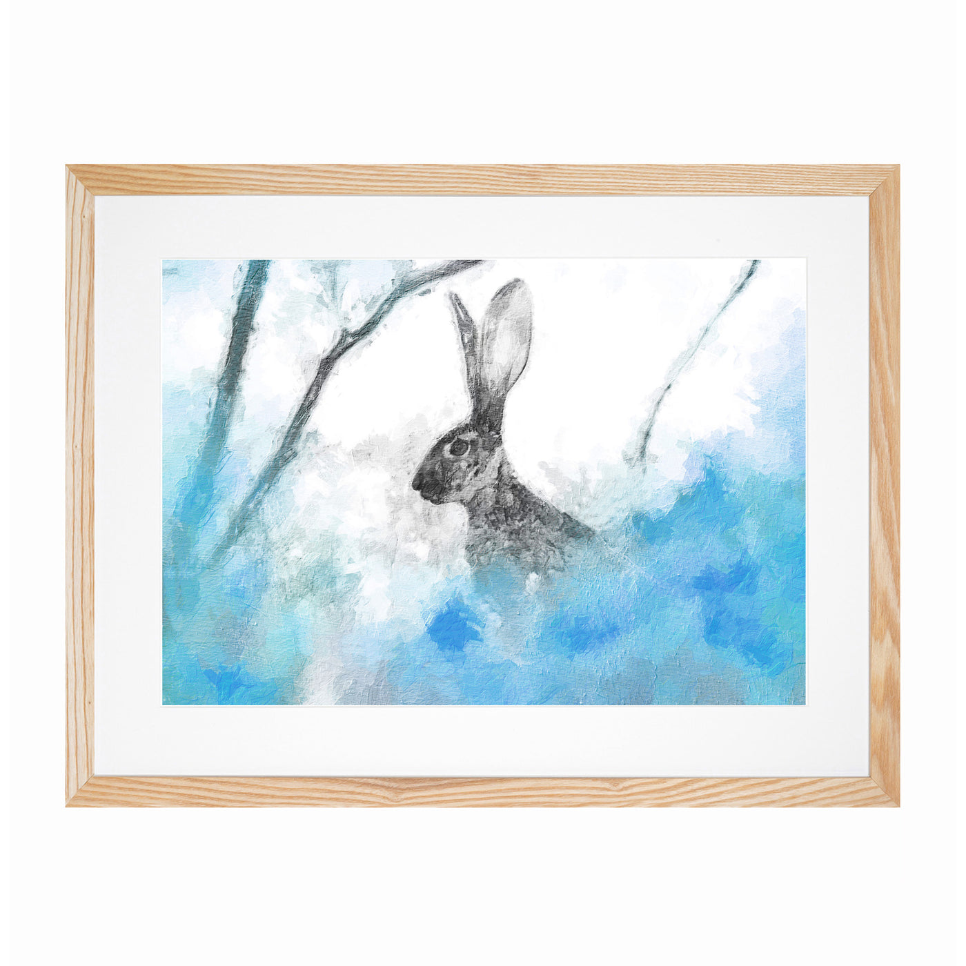 The Alert Hare in Blue