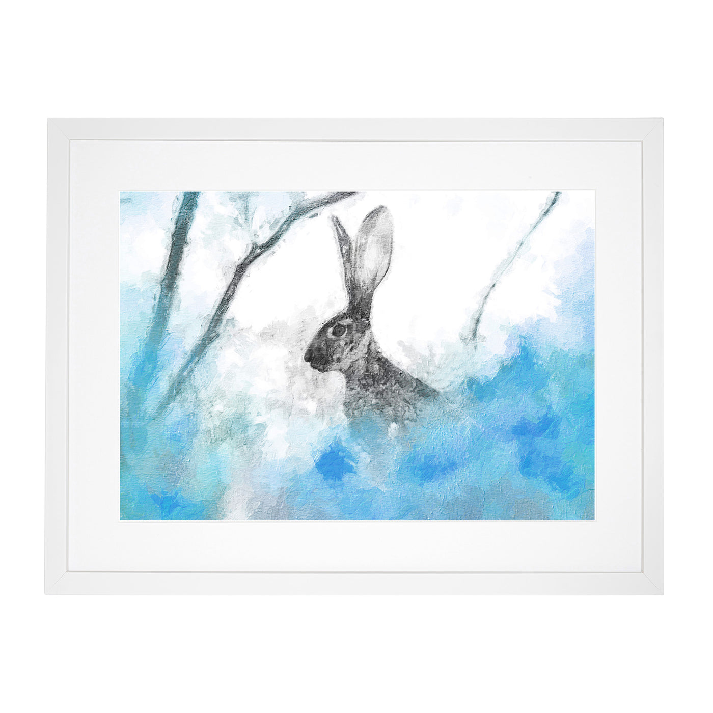 The Alert Hare in Blue