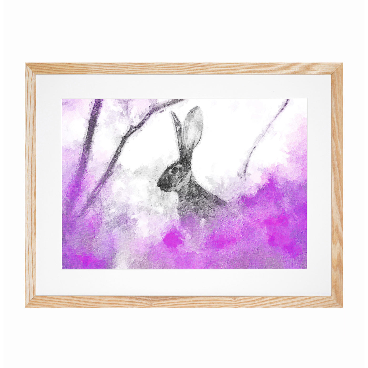 The Alert Hare in Pink