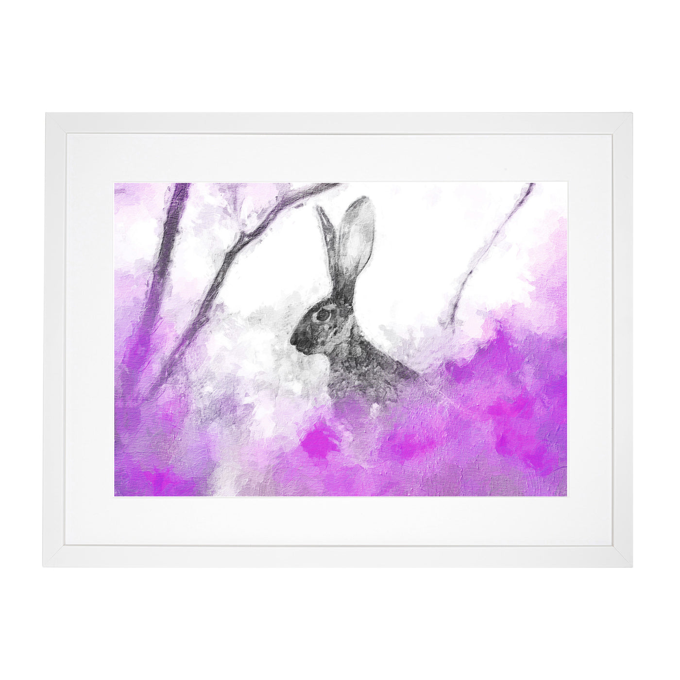 The Alert Hare in Pink