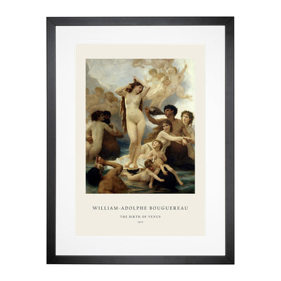 The Birth Of Venus Print By William-Adolphe Bouguereau Framed Print Main Image