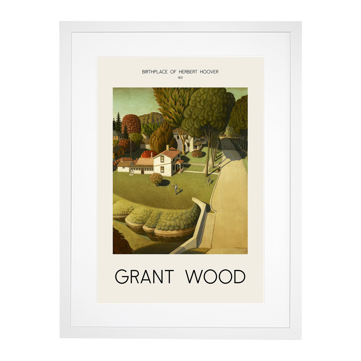 The Birthplace Of Herbert Hoover Print By Grant Wood