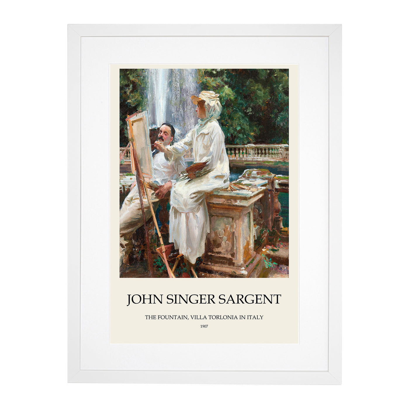 The Fountain, Villa Torlonia Print By John Singer Sargent