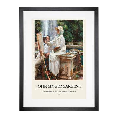 The Fountain, Villa Torlonia Print By John Singer Sargent Framed Print Main Image