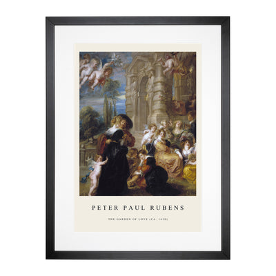 The Garden Of Love Print By Peter Paul Rubens Framed Print Main Image