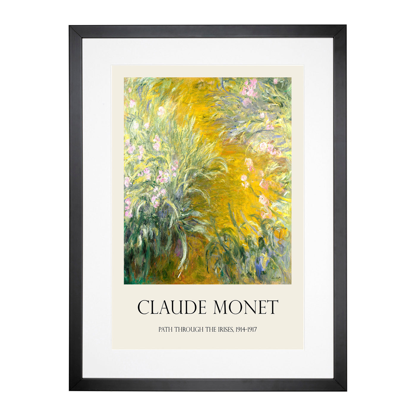 The Path Through The Irises Print By Claude Monet Framed Print Main Image