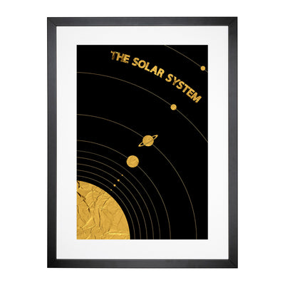 The Solar System In Gold Framed Print Main Image