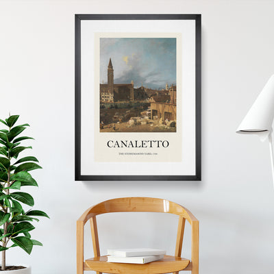 The Stonemasons Yard Print By Giovanni Canaletto