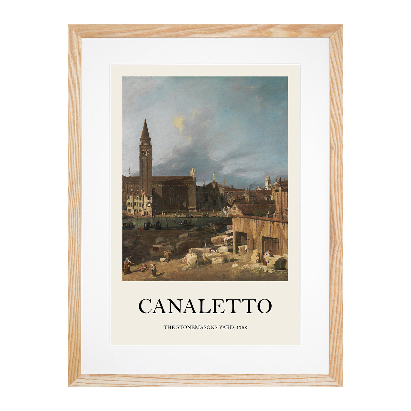 The Stonemasons Yard Print By Giovanni Canaletto