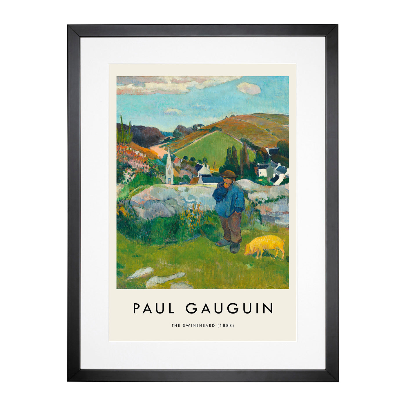 The Swineherd Print By Paul Gauguin Framed Print Main Image