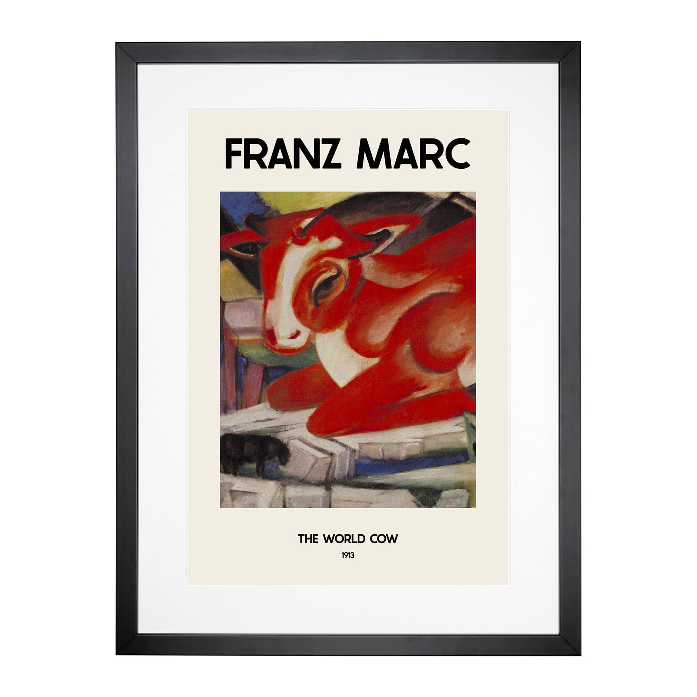 The World Cow Print By Franz Marc Framed Print Main Image