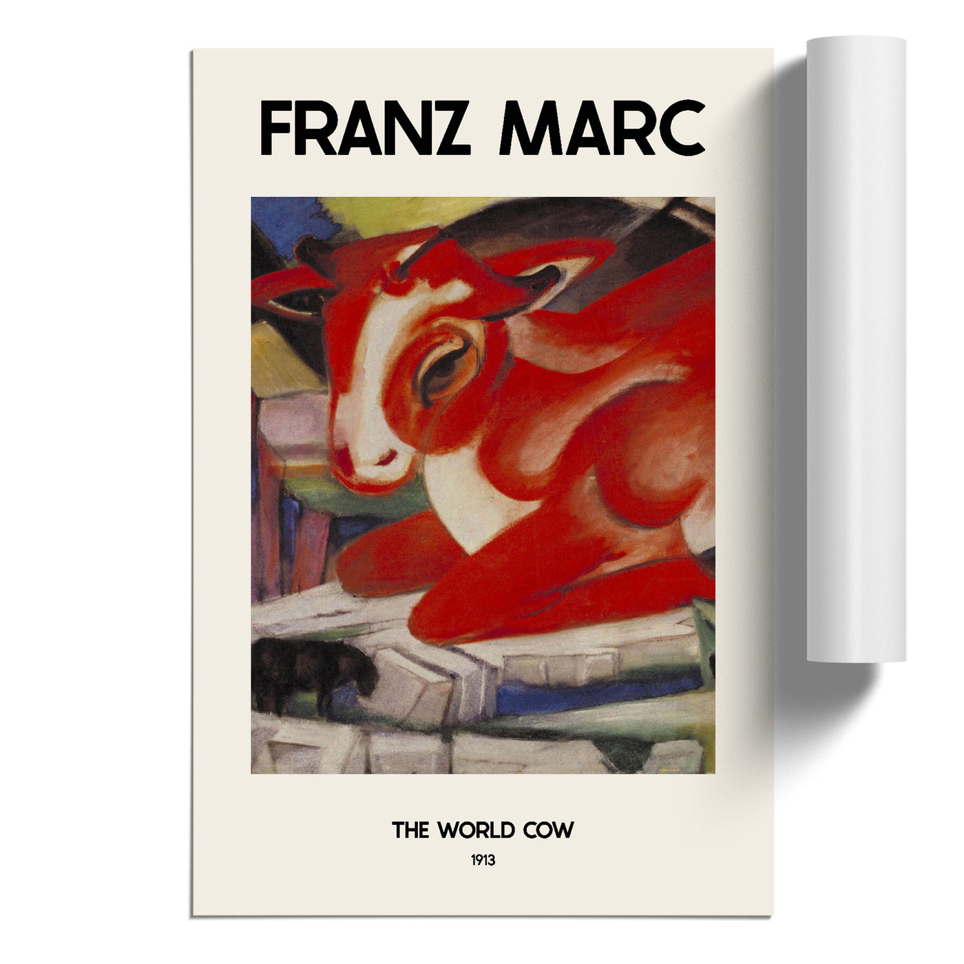 The World Cow Print By Franz Marc