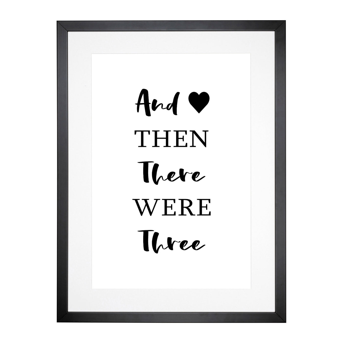 Then There Were Three Typography Framed Print Main Image