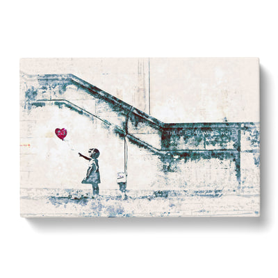 There Is Always Hope Girl With Red Balloon By Banksy In Abstract Canvas Print Main Image