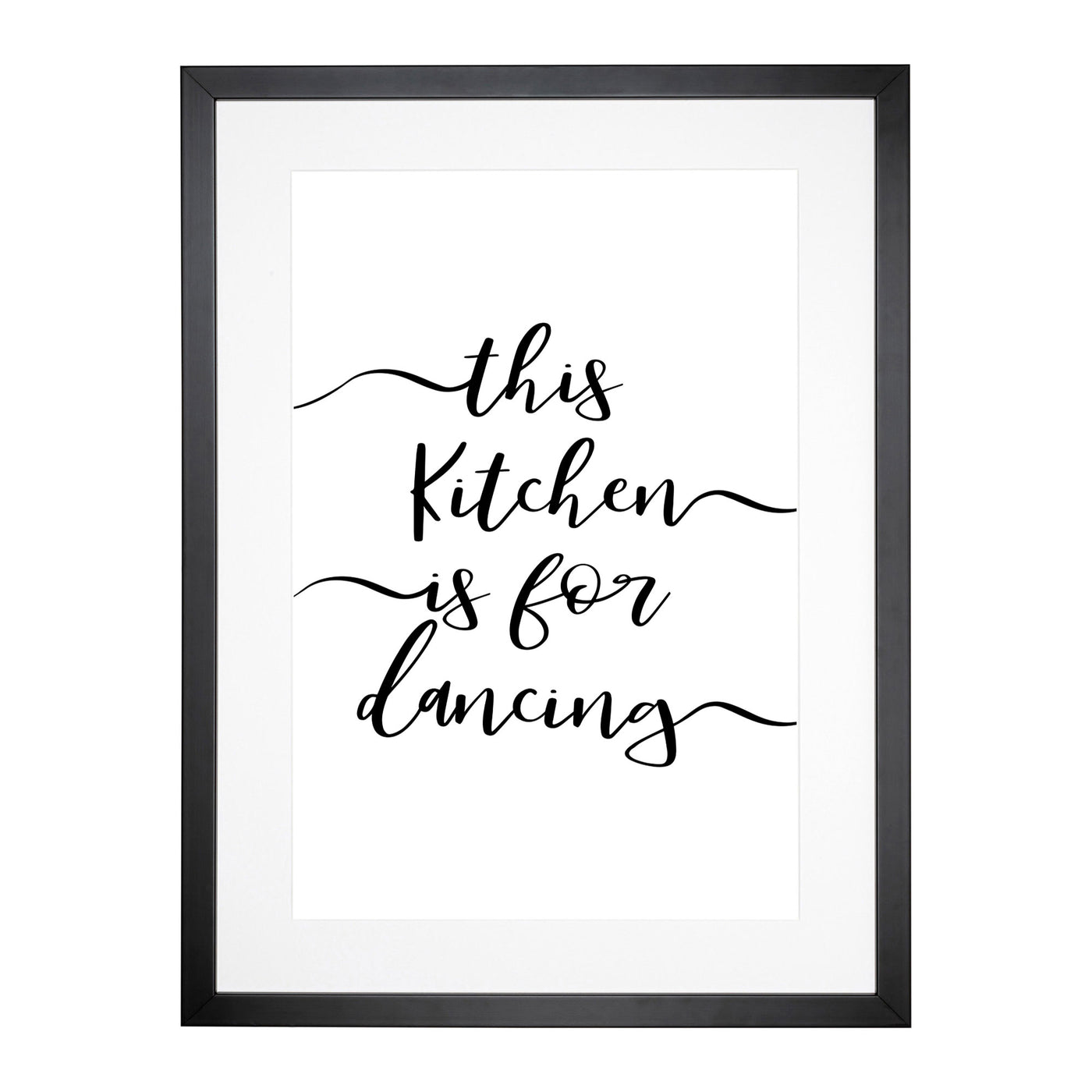 This Kitchen Is For Dancing Typography Framed Print Main Image