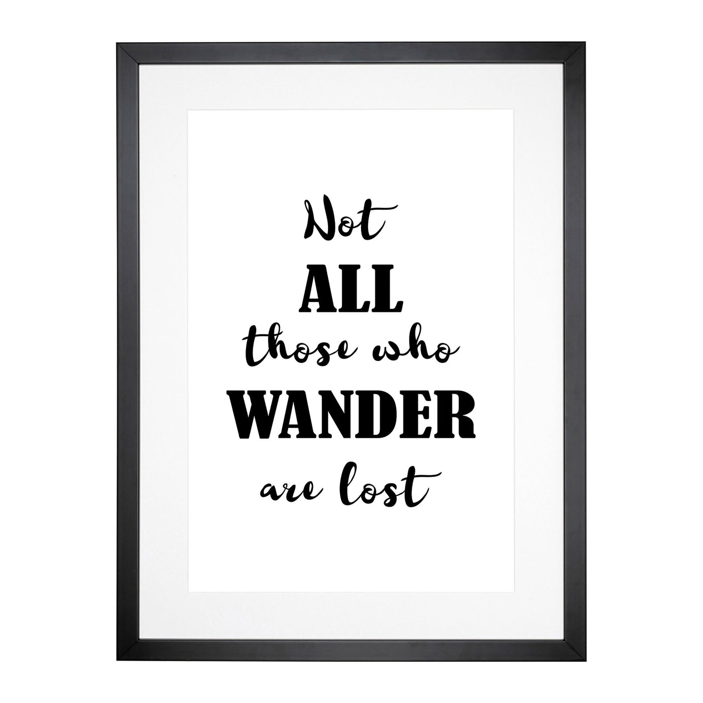 Those Who Wander Typography Framed Print Main Image
