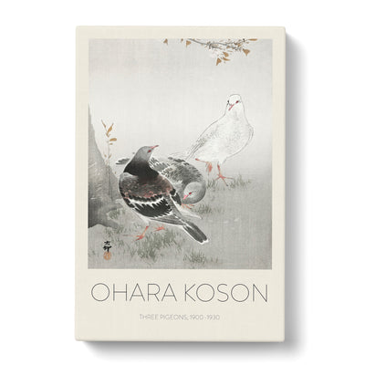 Three Pigeons Print By Ohara Koson Canvas Print Main Image