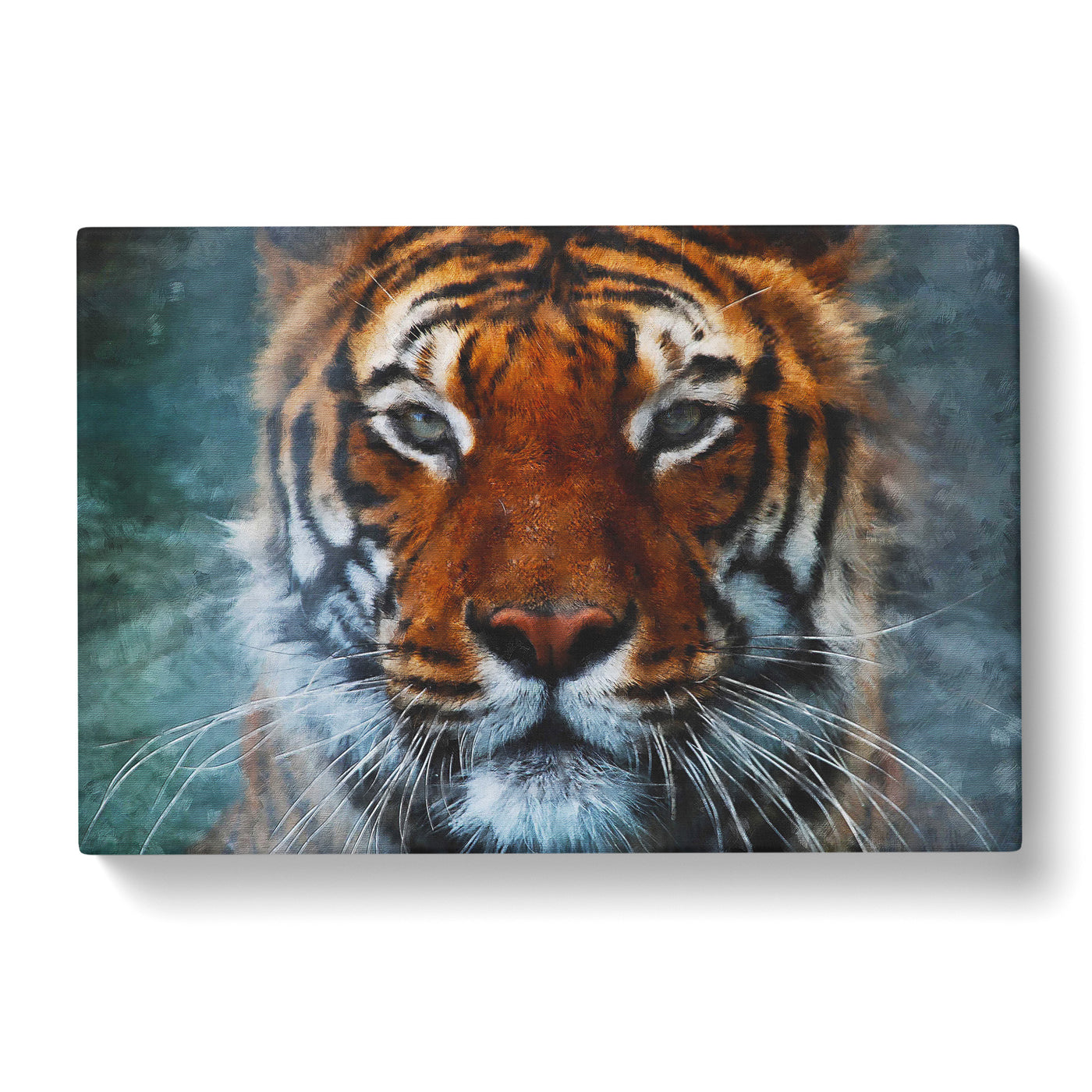 Tiger In The Blue Painting Canvas Print Main Image